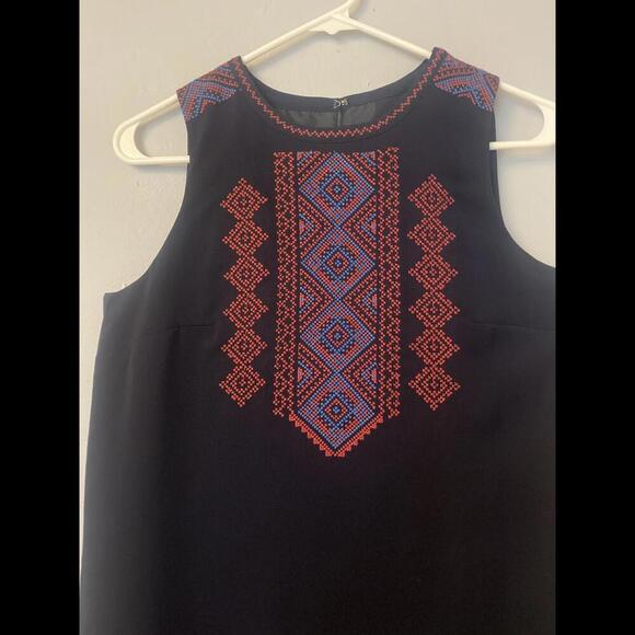 J. Crew Navy Embroidered Shift Dress - Picture 5 of 13